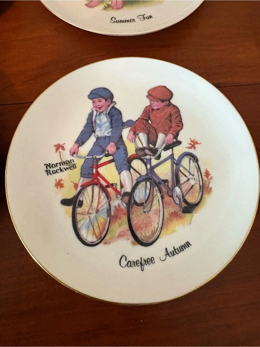 Norman Rockwell Four Seasons Collector Plates Set of 4 Vintage Taiwan